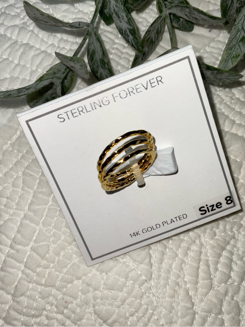 Sterling Forever 14K Gold-Plated Multi-Band Ring - Gold, Size 8